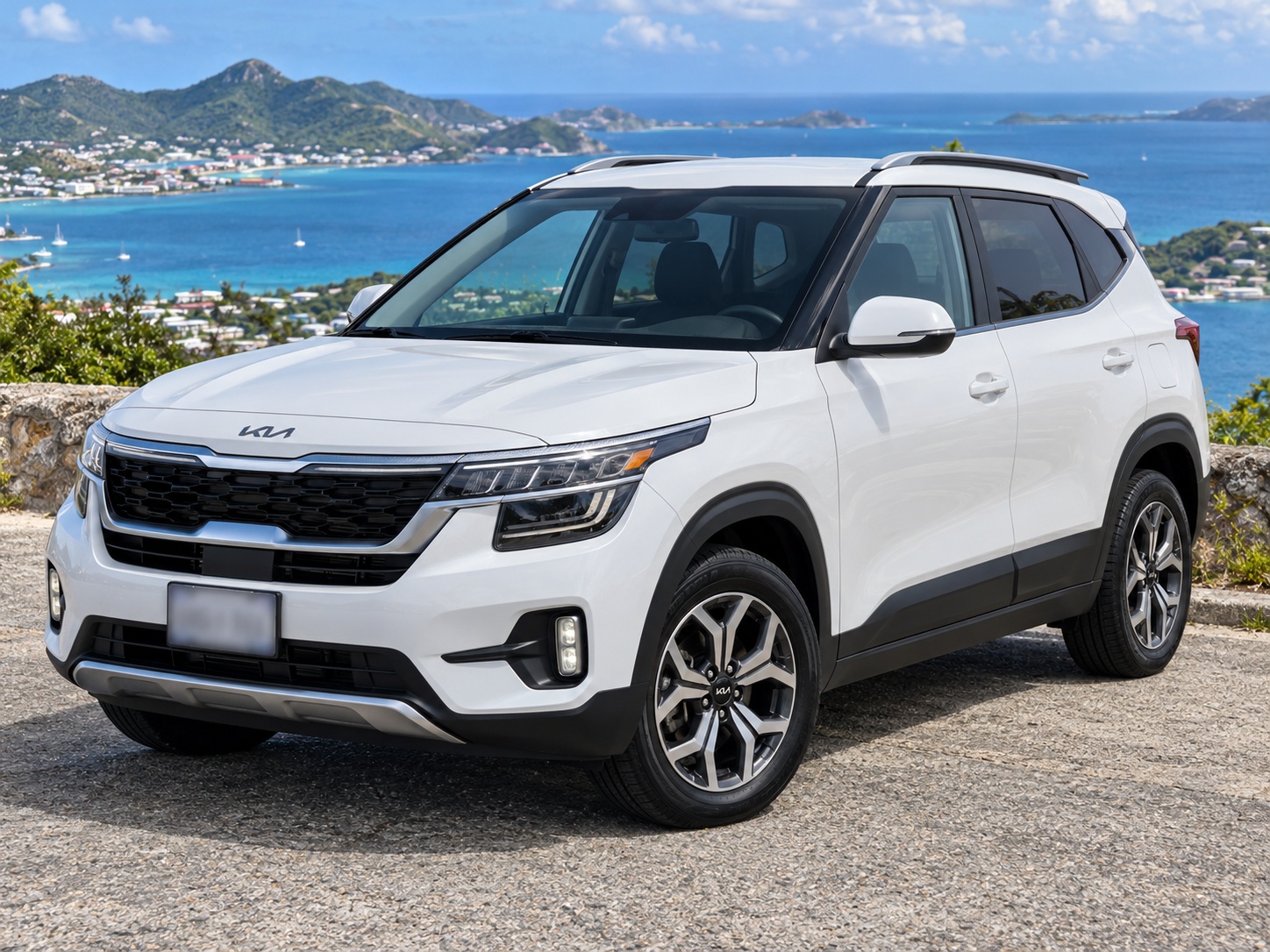 Kia Seltos 2022 Blanc - vue avant 3/4
