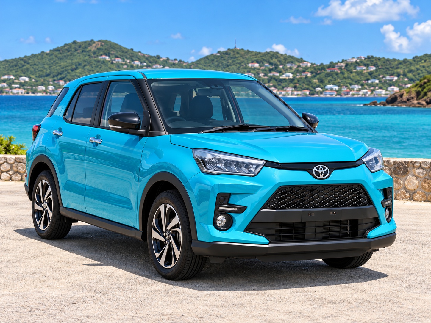 Toyota Raize 2023 Turquoise - vue avant 3/4
