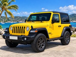Jeep Wrangler Sport 2020 Jaune - vue avant 3/4