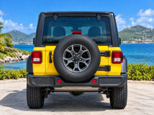 Jeep Wrangler Sport 2020 Jaune - vue de face arrière